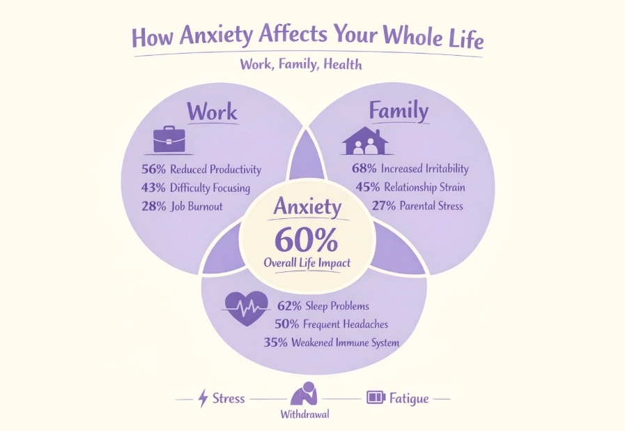 How Anxiety Affects Work, Family and Health.