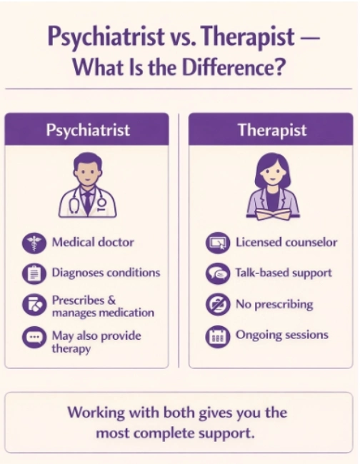 Difference between Psychiatrist and Therapist
