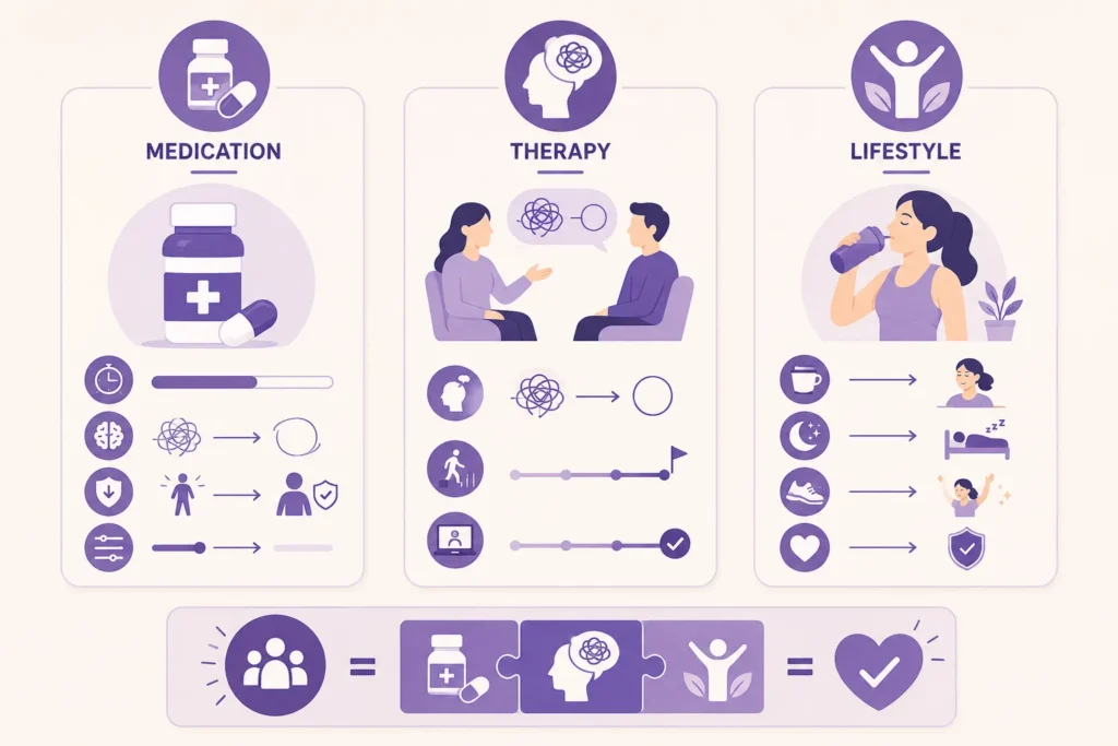 Medication, therapy, and lifestyle approach
