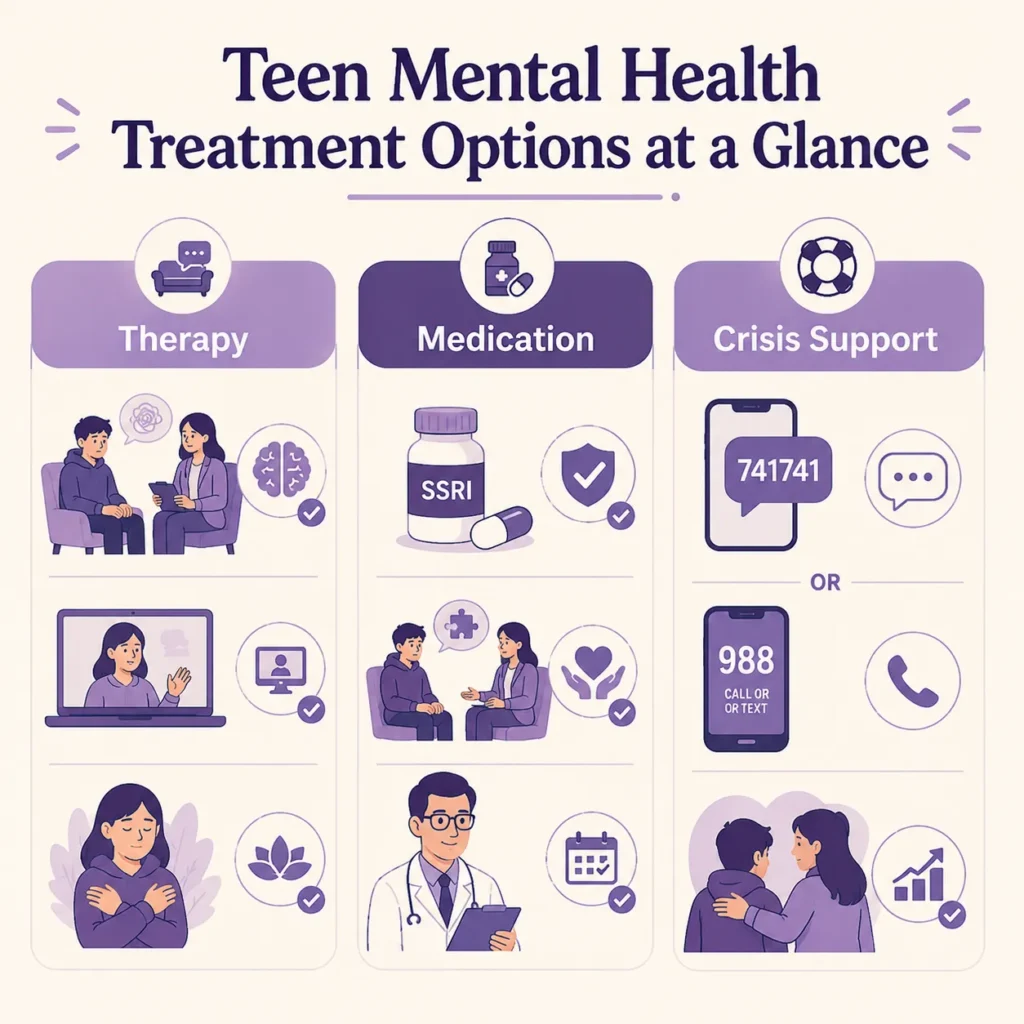 Teen mental health treatment options overview