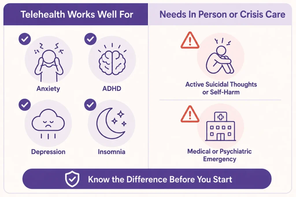 Telehealth vs in-person care comparison