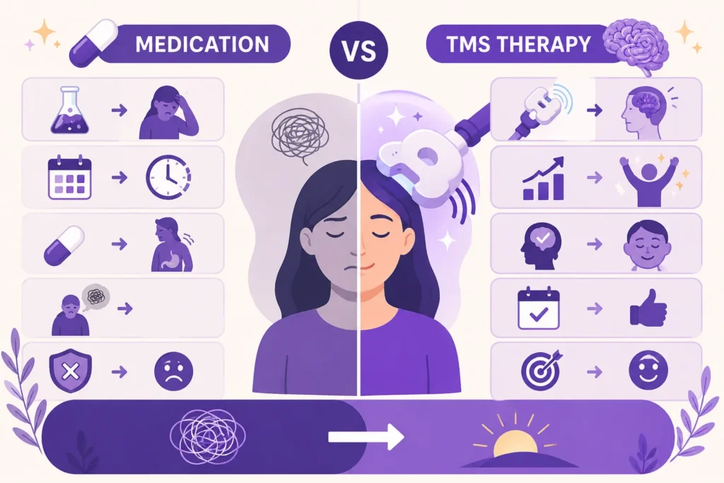 Medication vs TMS therapy comparison