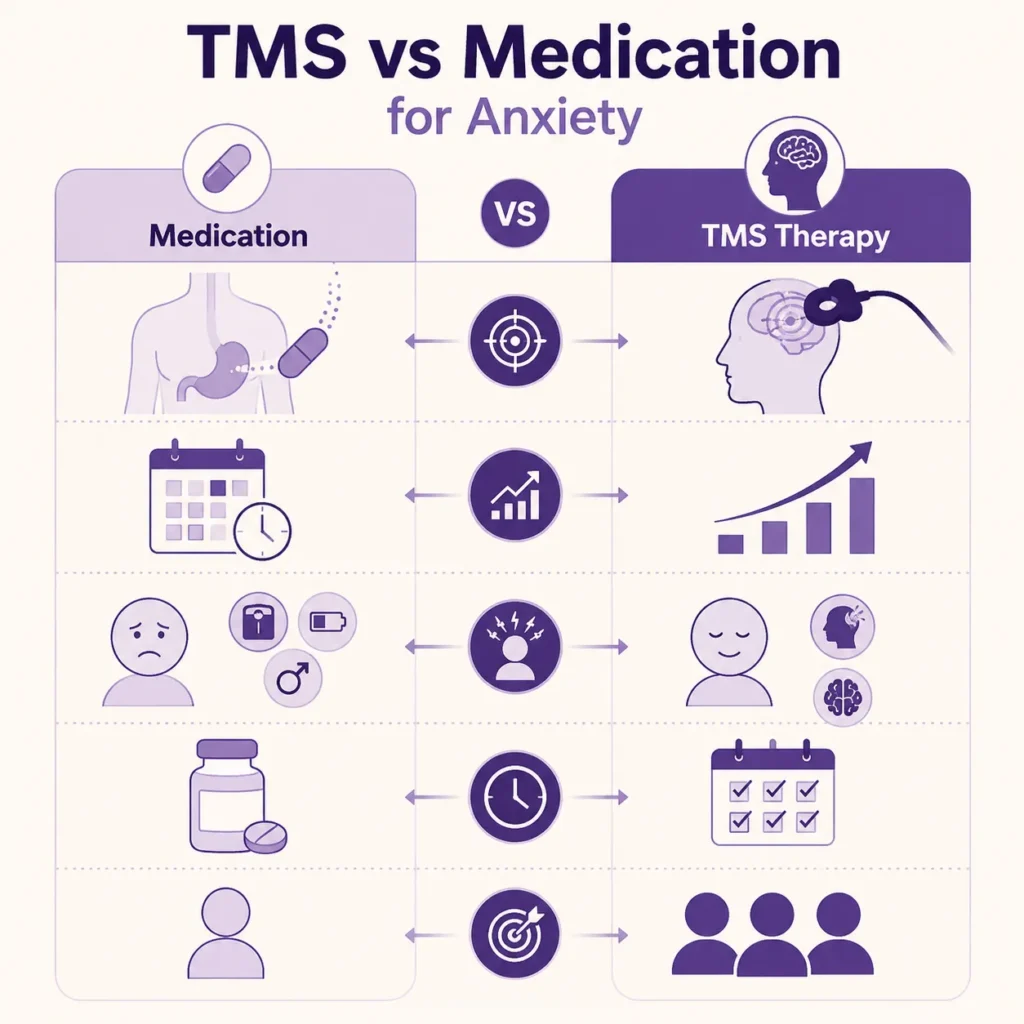 TMS vs medication for anxiety comparison