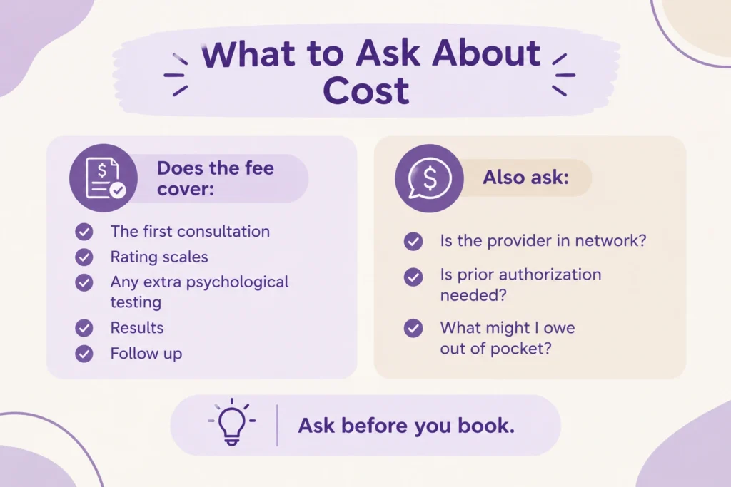 What to ask about adhd testing cost?